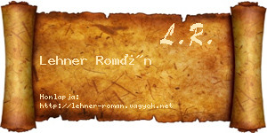 Lehner Román névjegykártya